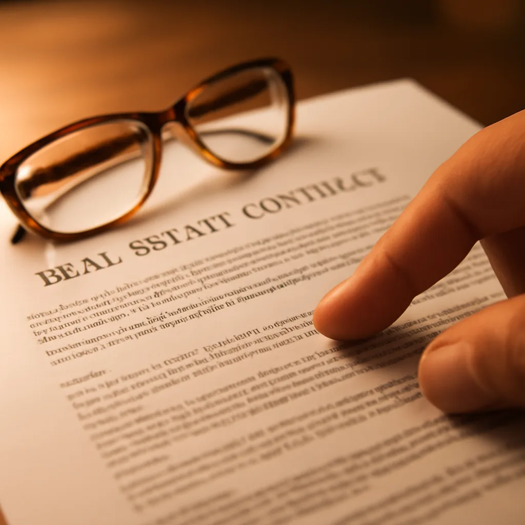 Attorney reviewing Michigan property sale contract