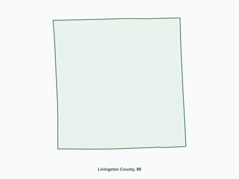 Map of Livingston County, MI showing major cities